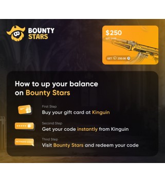 Bountystars.com $250 Wallet Card Code Key GLOBAL